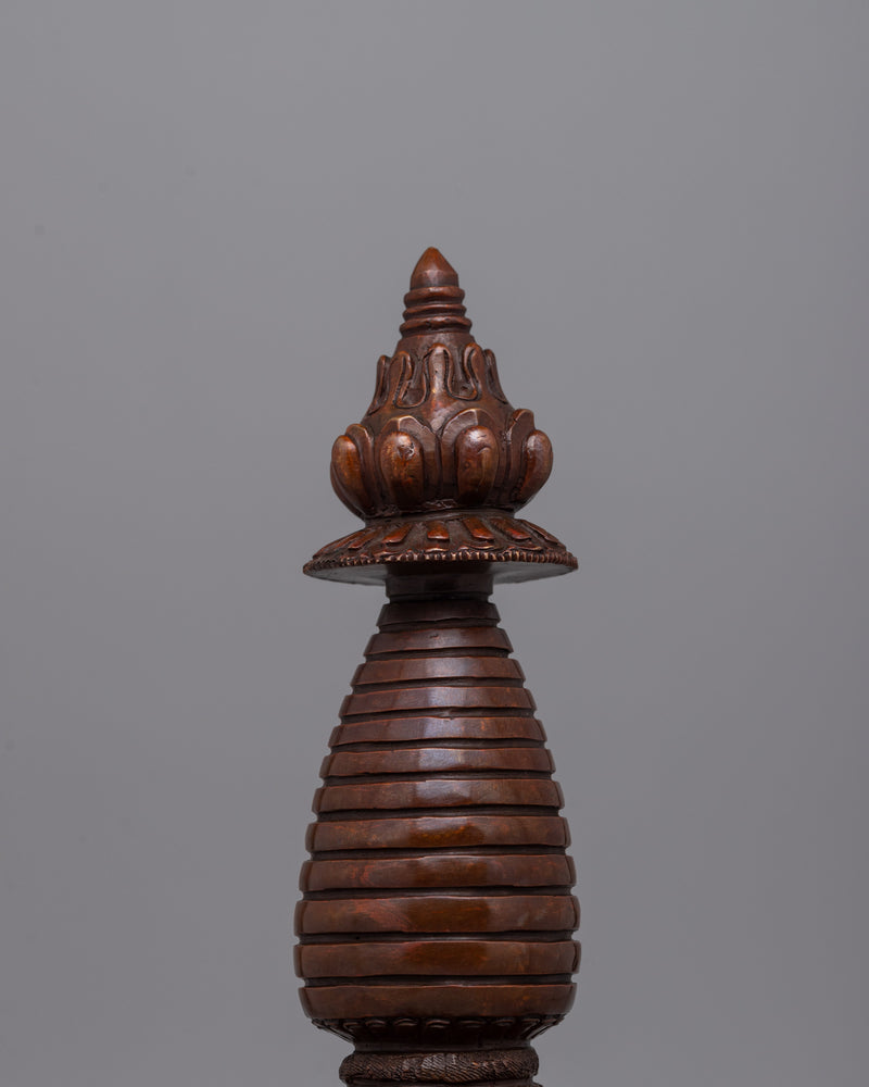 Oxidized Copper Essential Buddhist Stupa | Spiritual Path to Enlightenment