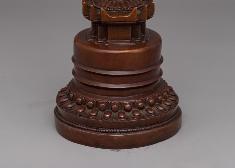 Oxidized Copper Essential Buddhist Stupa | Spiritual Path to Enlightenment