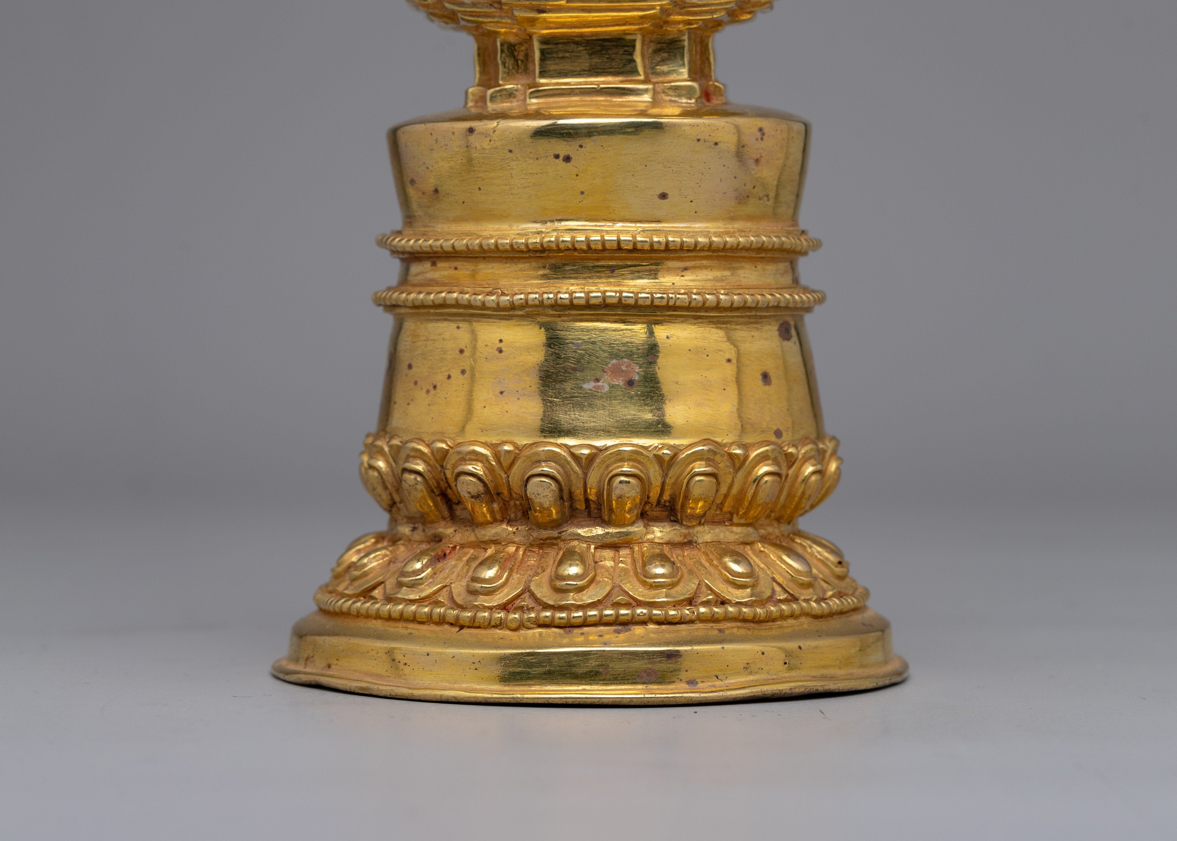Essential Buddhist Stupa with Lotus Motif | Spiritual Enlightenment Symbol