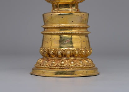 Essential Buddhist Stupa with Lotus Motif | Spiritual Enlightenment Symbol