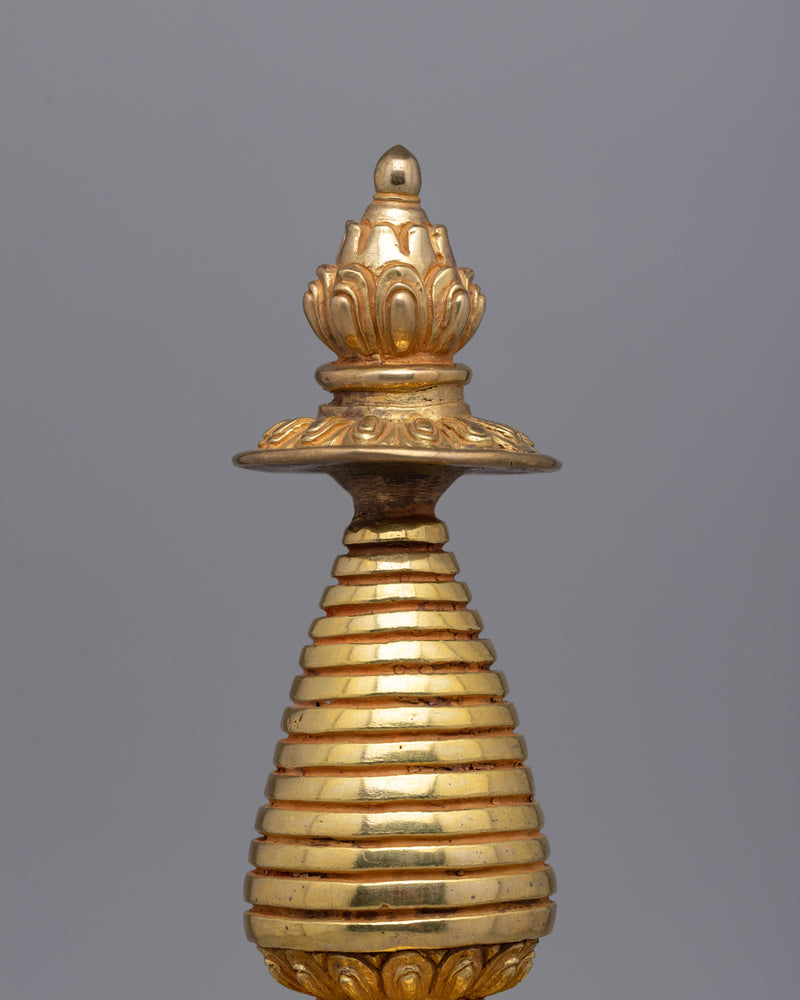 Essential Buddhist Stupa with Lotus Motif | Spiritual Enlightenment Symbol