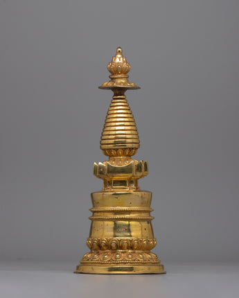 Essential Buddhist Stupa with Lotus Motif