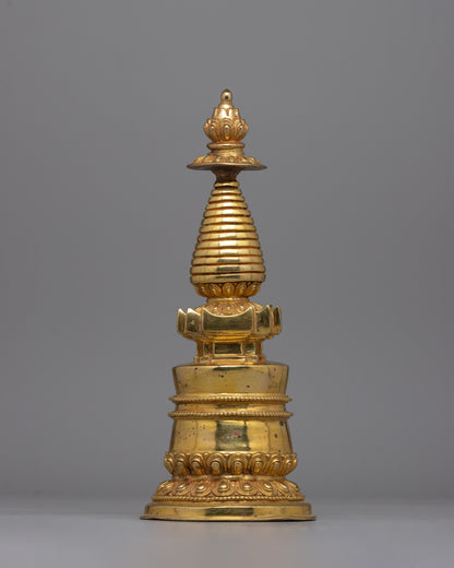 Essential Buddhist Stupa with Lotus Motif