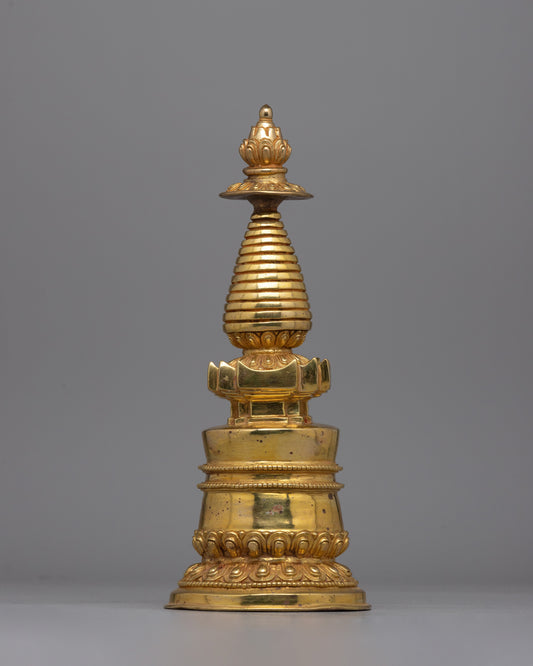 Essential Buddhist Stupa with Lotus Motif