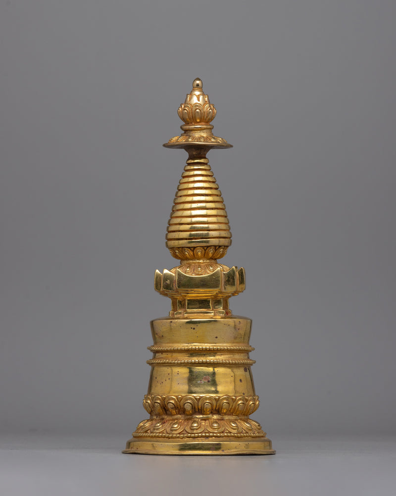 Essential Buddhist Stupa with Lotus Motif