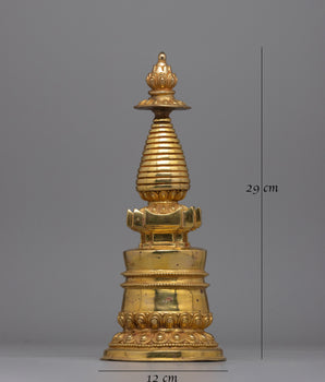 Essential Buddhist Stupa with Lotus Motif | Spiritual Enlightenment Symbol