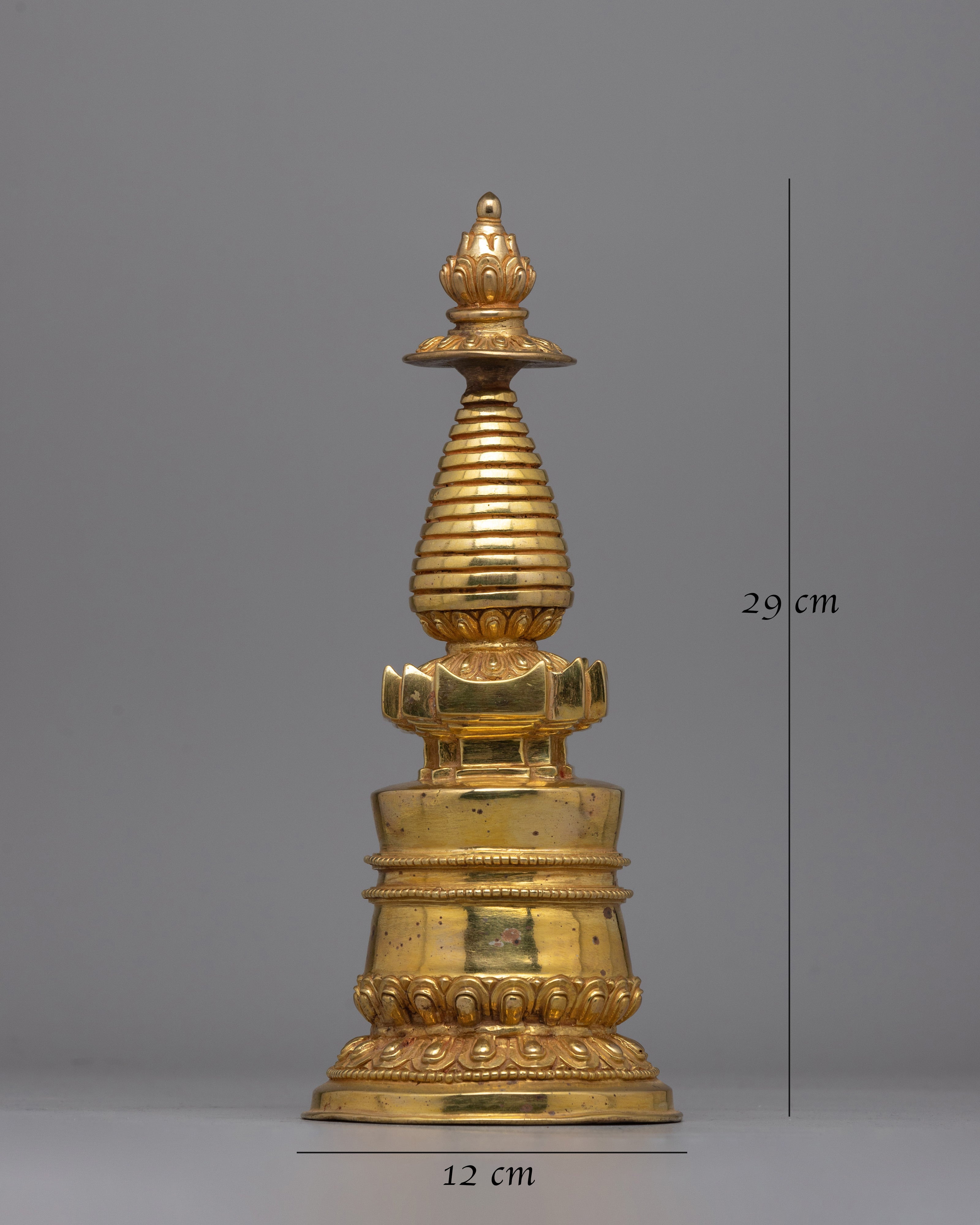 Essential Buddhist Stupa with Lotus Motif | Spiritual Enlightenment Symbol