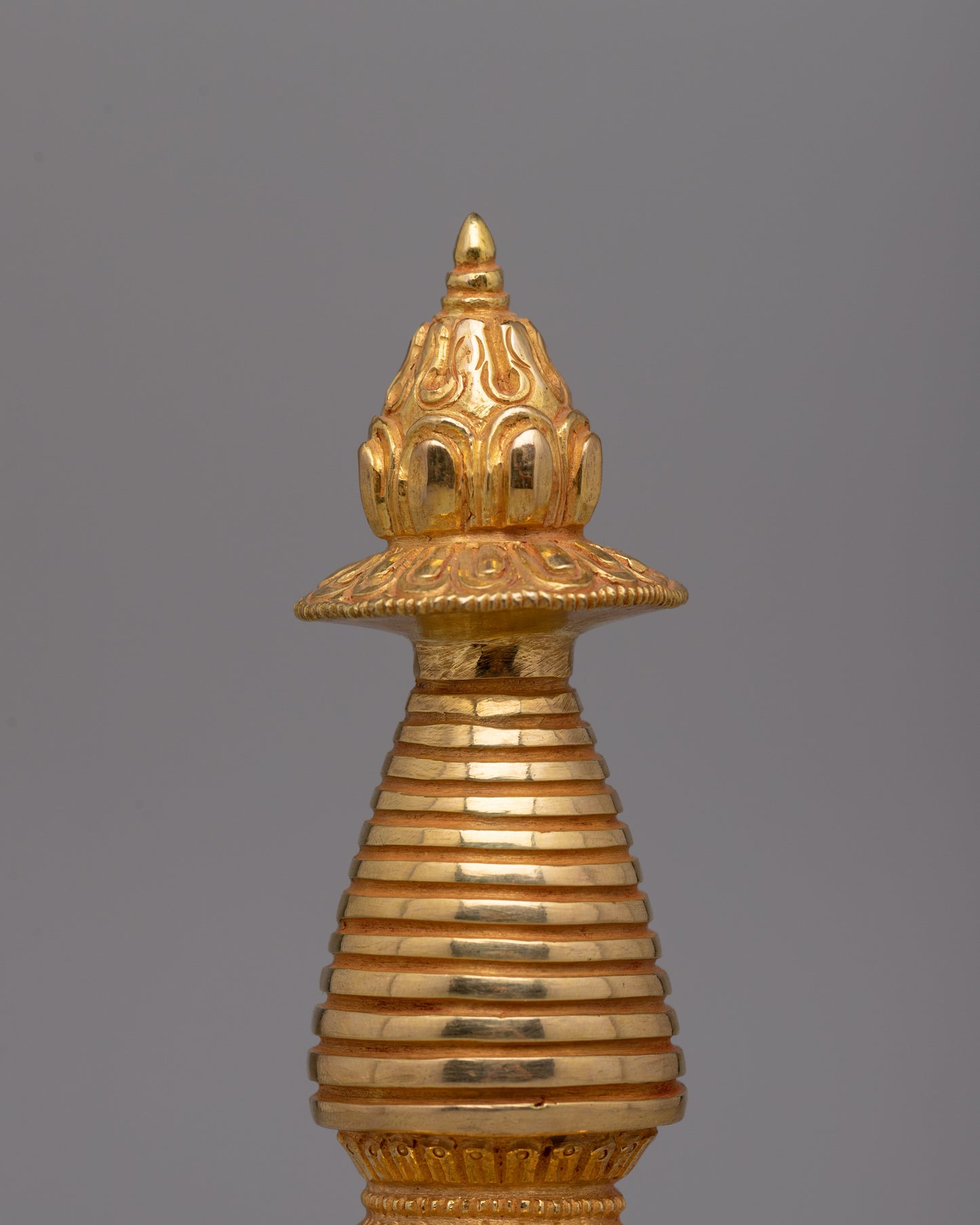 Exquisite 24K Gold-Plated Stupa | Copper Body Symbol of Enlightenment & Spiritual Harmony