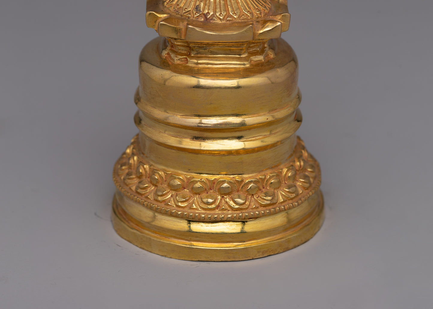 Exquisite 24K Gold-Plated Stupa | Copper Body Symbol of Enlightenment & Spiritual Harmony