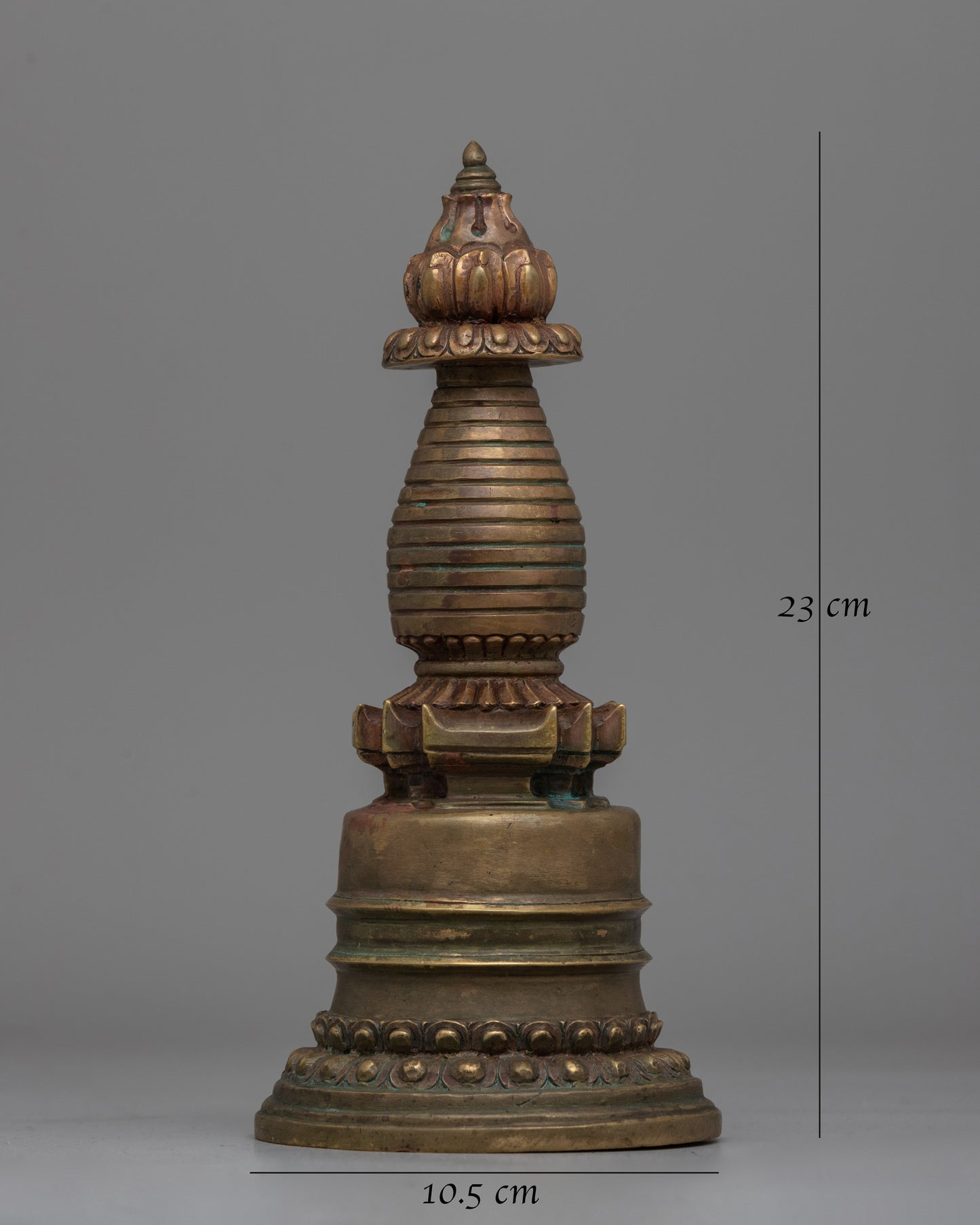 Elegant oxidized copper stupa | Symbolic Pathway to Enlightenment