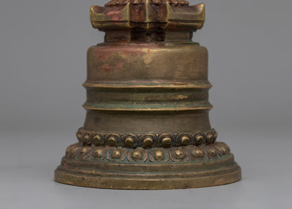 Elegant oxidized copper stupa | Symbolic Pathway to Enlightenment