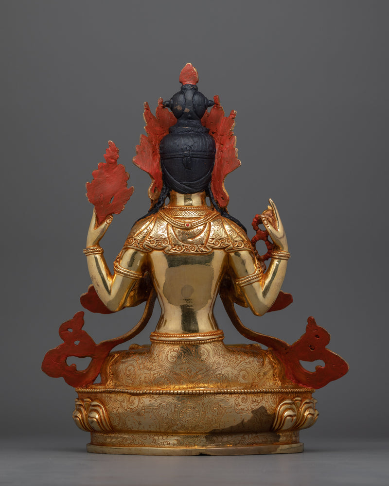 Avalokiteshvara statue Chenrezig | Divine Compassion Sculpture | Buddhist mantra statue