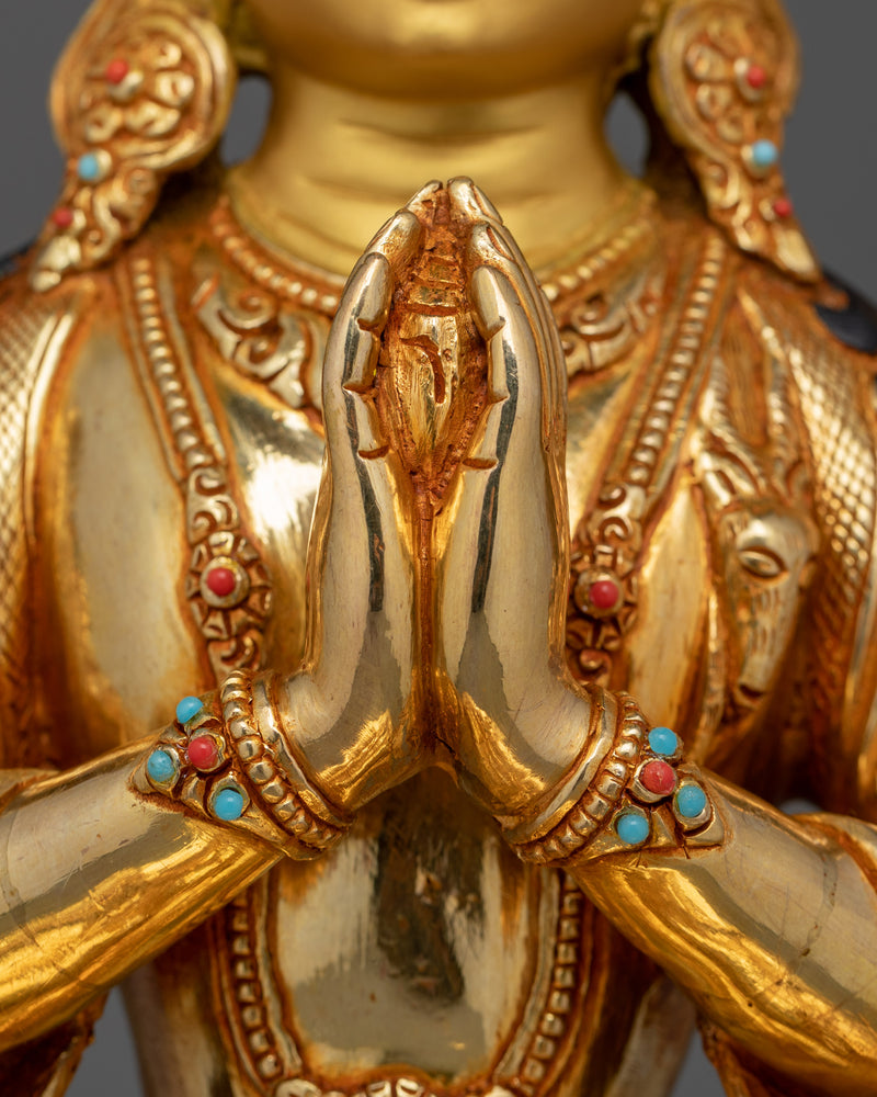 Avalokiteshvara statue Chenrezig | Divine Compassion Sculpture | Buddhist mantra statue