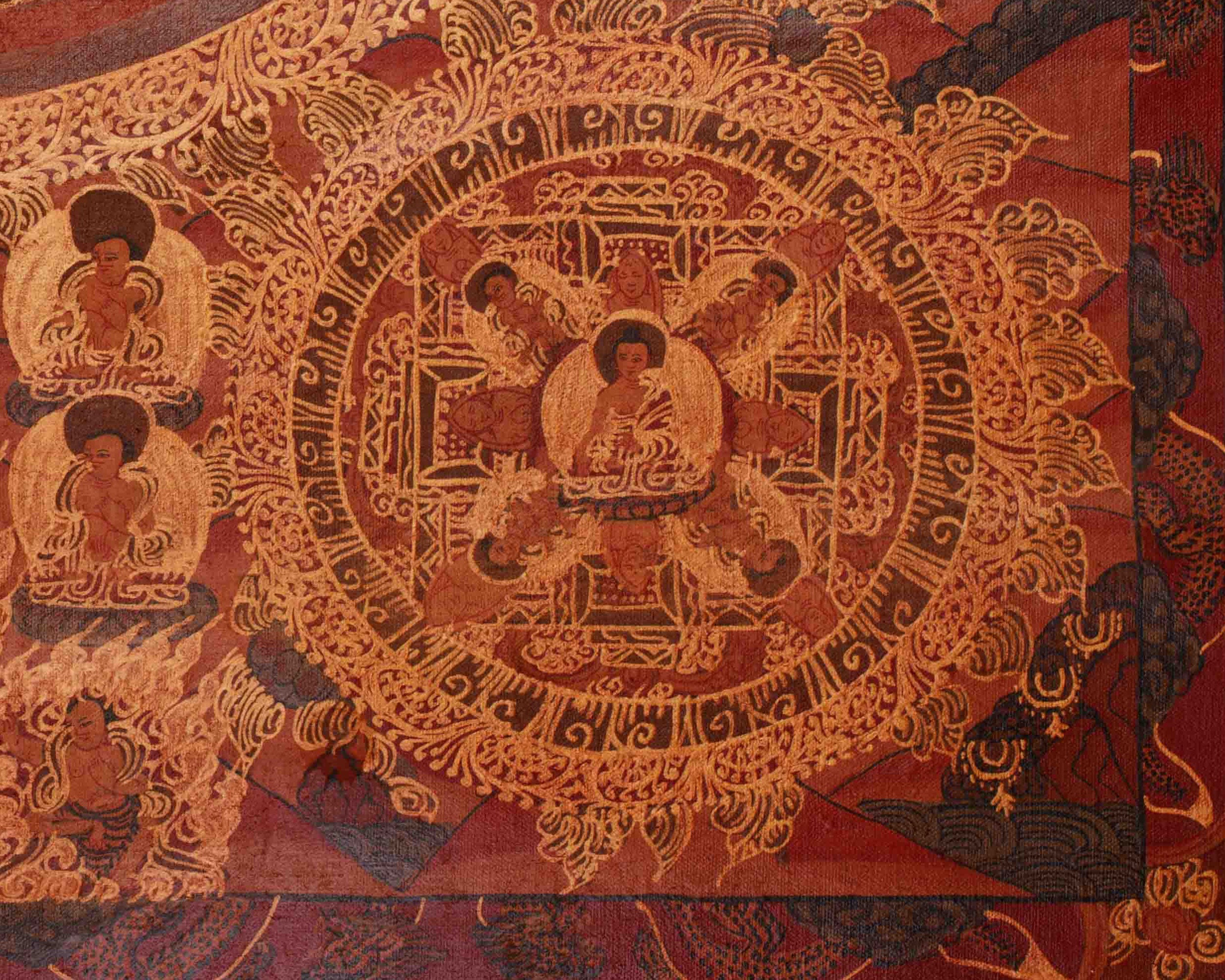 Spiritual Buddha Mandala Artwork | Tibetan Buddhist Thangka | Traditional Himalayan Art