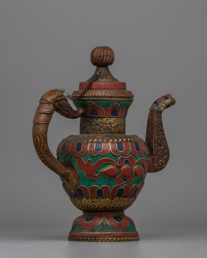 Traditional Beautiful Tibetan Tea Pot | Perfect for Home Decor and Tea Ceremonies