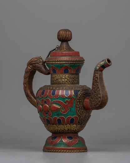 Traditional Beautiful Tibetan Tea Pot | Perfect for Home Decor and Tea Ceremonies