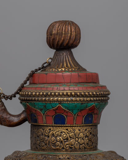 Traditional Beautiful Tibetan Tea Pot | Perfect for Home Decor and Tea Ceremonies