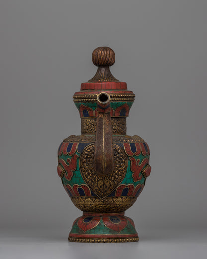 Traditional Beautiful Tibetan Tea Pot | Perfect for Home Decor and Tea Ceremonies