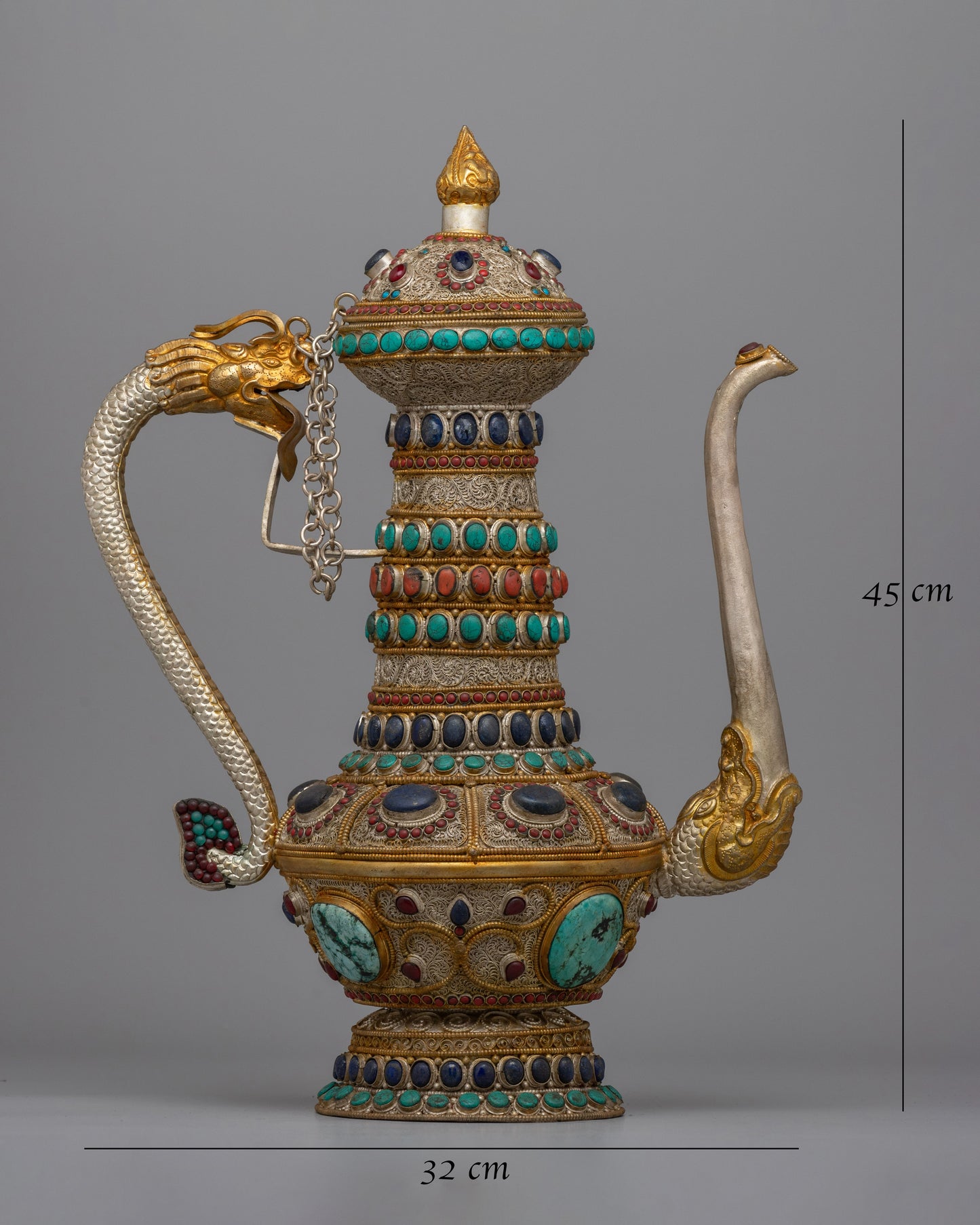 Handmade Decorative Tibetan Tea Pot Decor | Perfect for Spiritual & Cultural Decor