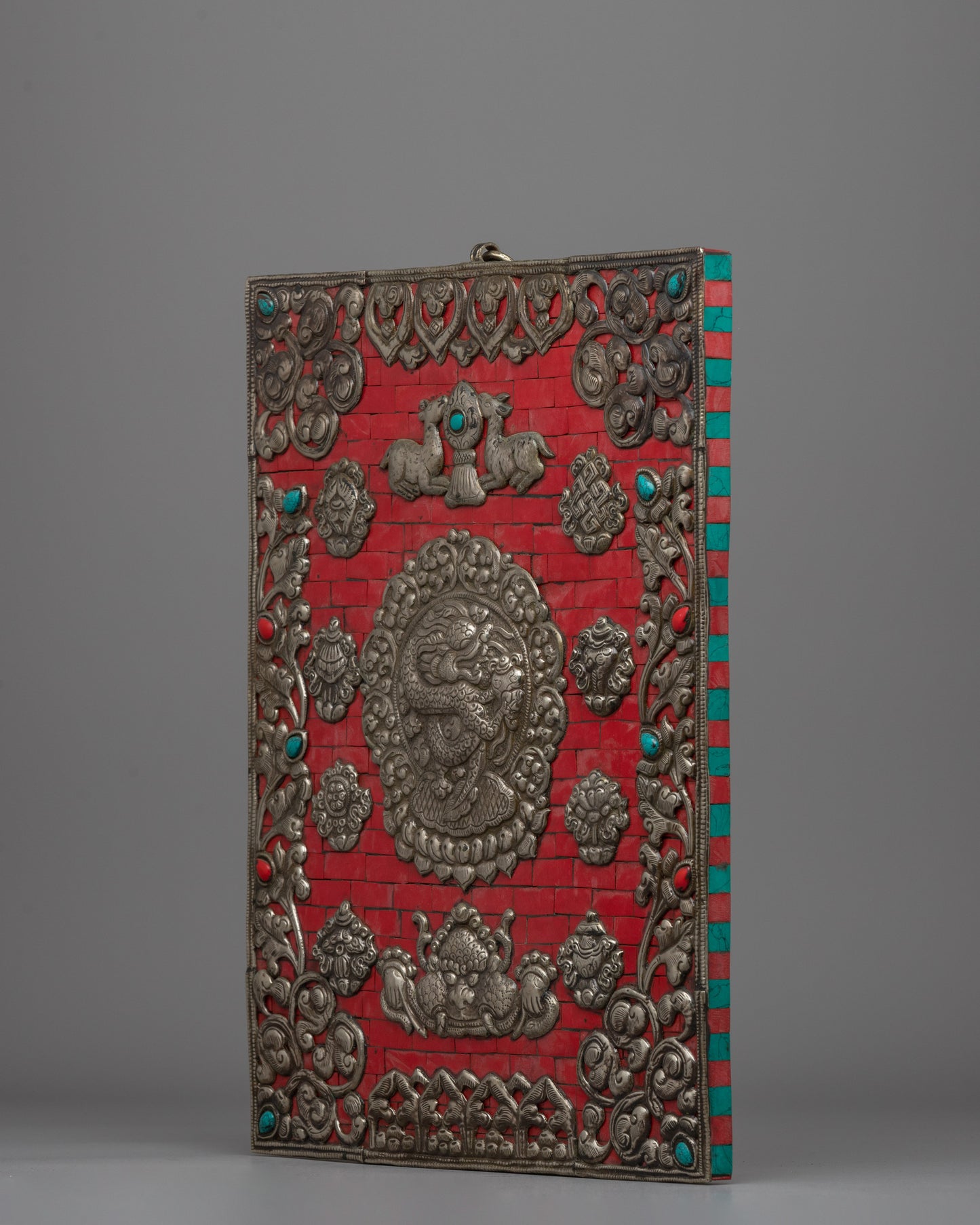 Handcrafted Dragon Metal Thangka | Sacred Tibetan Artwork for Strength and Balance