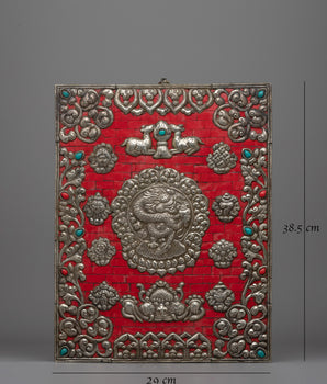 Handcrafted Dragon Metal Thangka | Sacred Tibetan Artwork for Strength and Balance