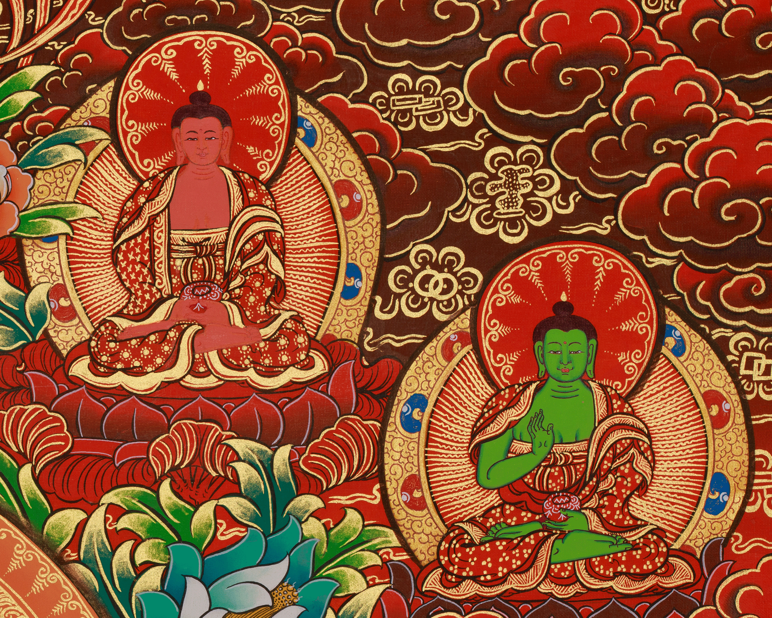 Sacred Chenrezig Artwork | Tibetan Compassion Deity | Avalokiteshvara Thangka