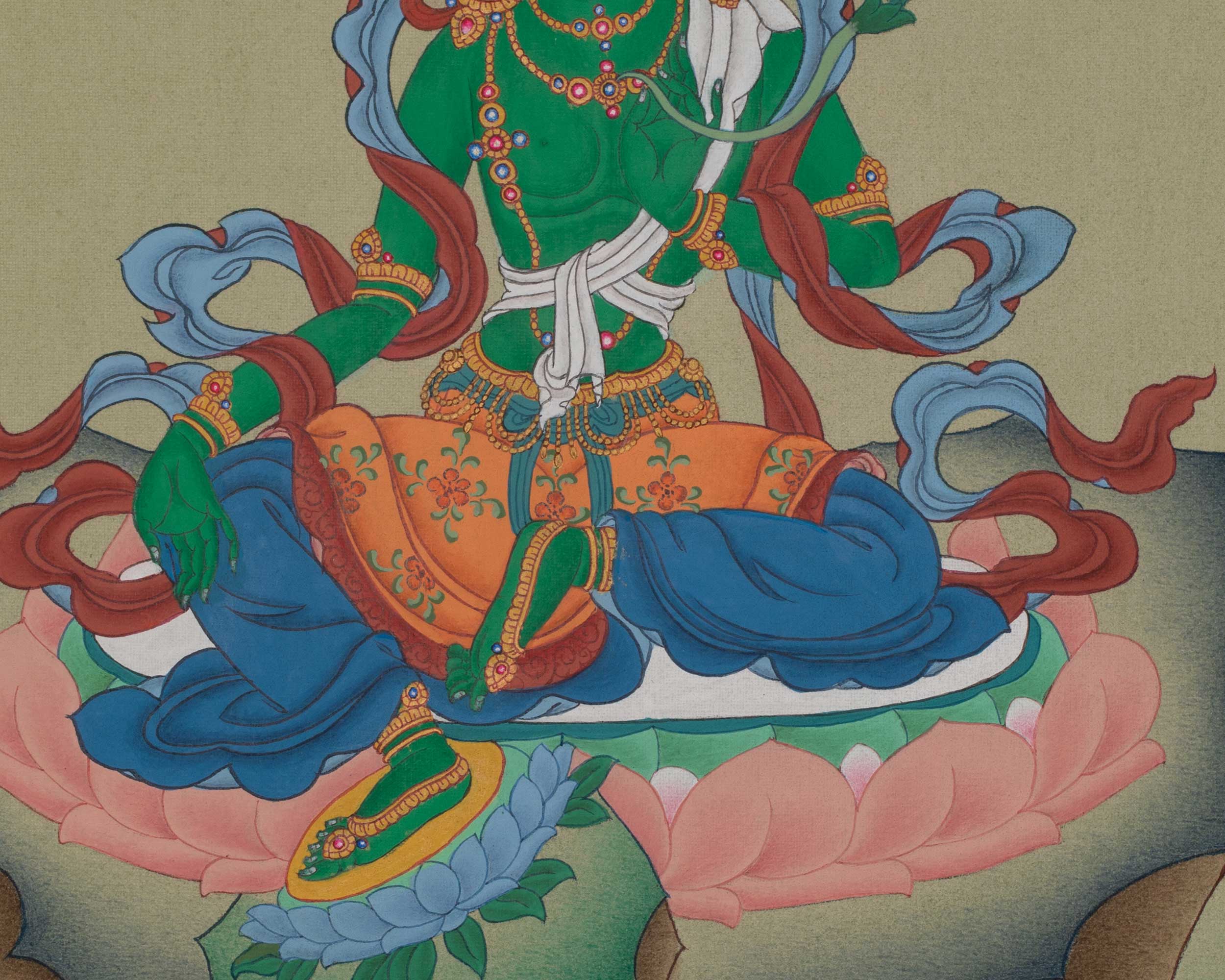 Traditional Goddess Green Tara Artwork | Compassion In Action | Swift Protection