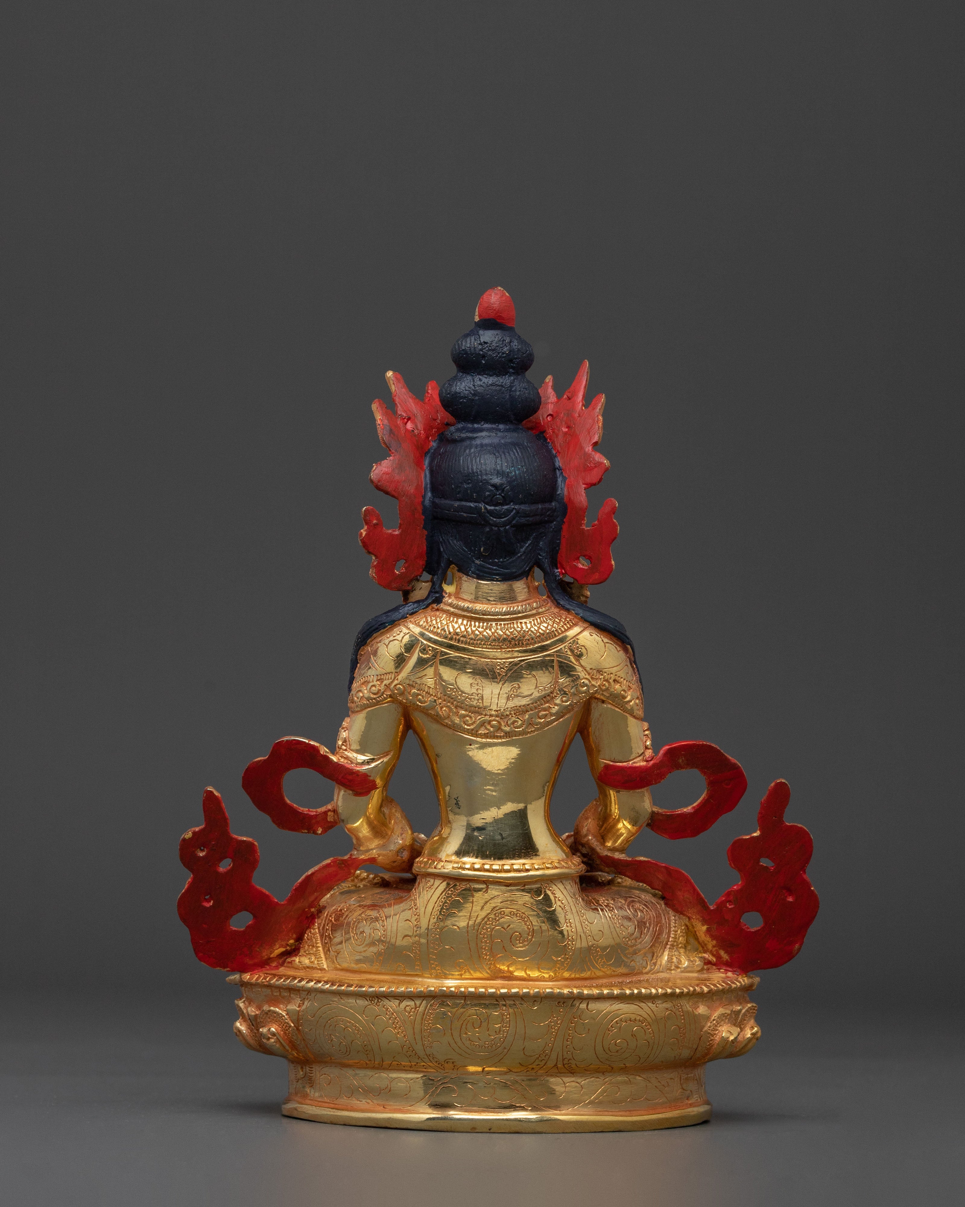 Handcrafted Amitayus Spiritual Statue | Tibetan Buddhist Long Life Deity