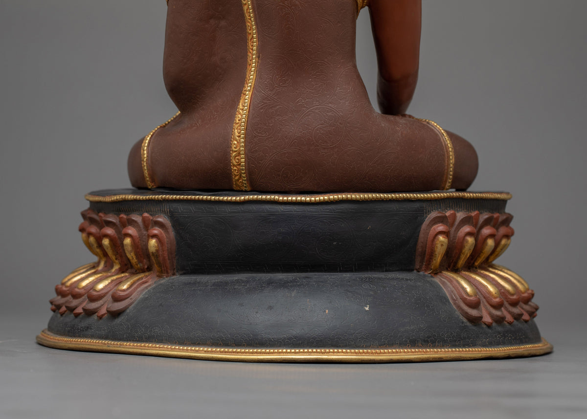 Shakyamuni Buddha Reddish Colored Statue | Embodiment of Tranquility and Enlightenment