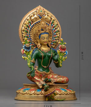 Green Tara Goddess Buddhism Statue | Mother Tara Figurine For Mindfulness