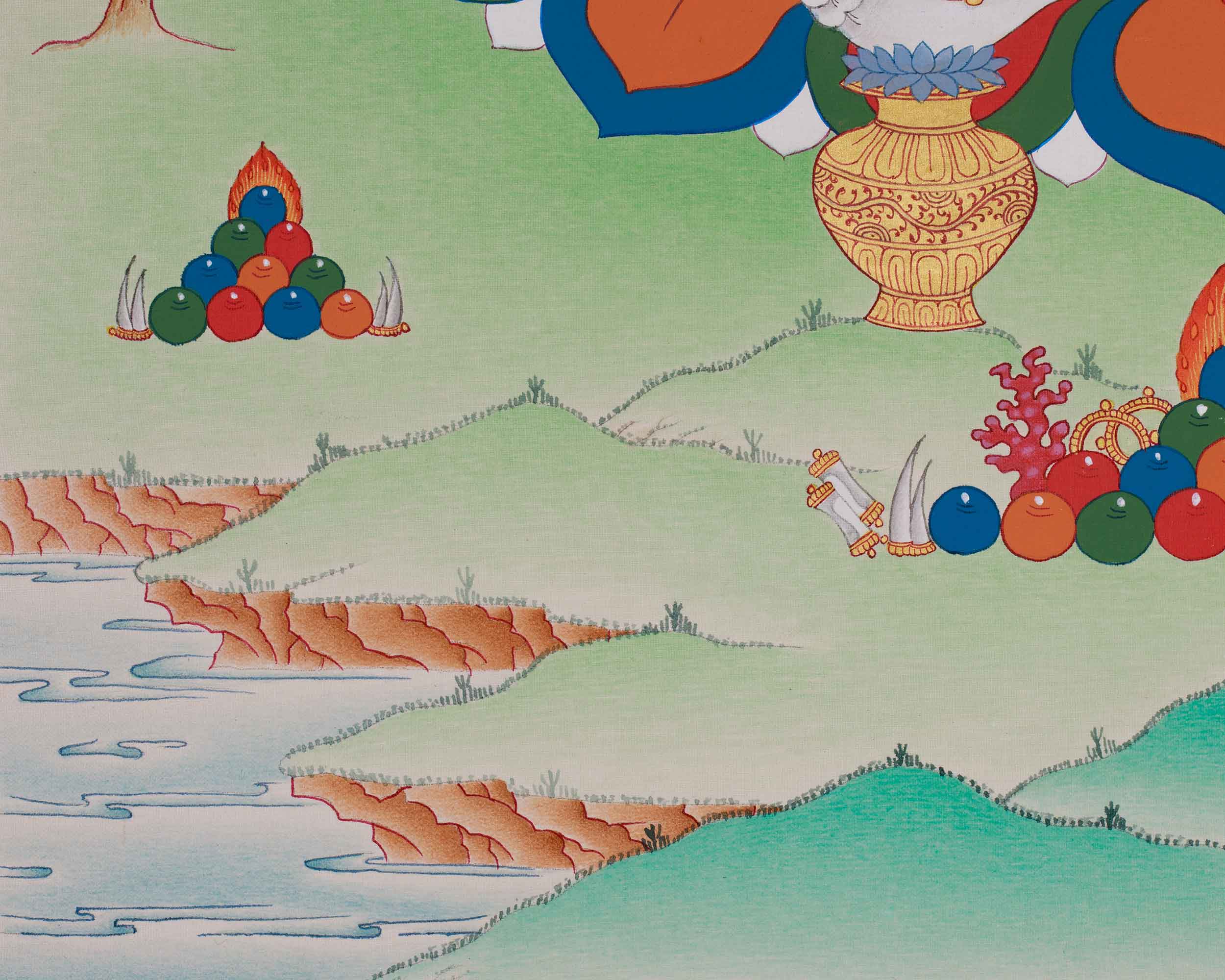 Prosperity Deity Dzambhala Thangka | The Embodiment of Wealth
