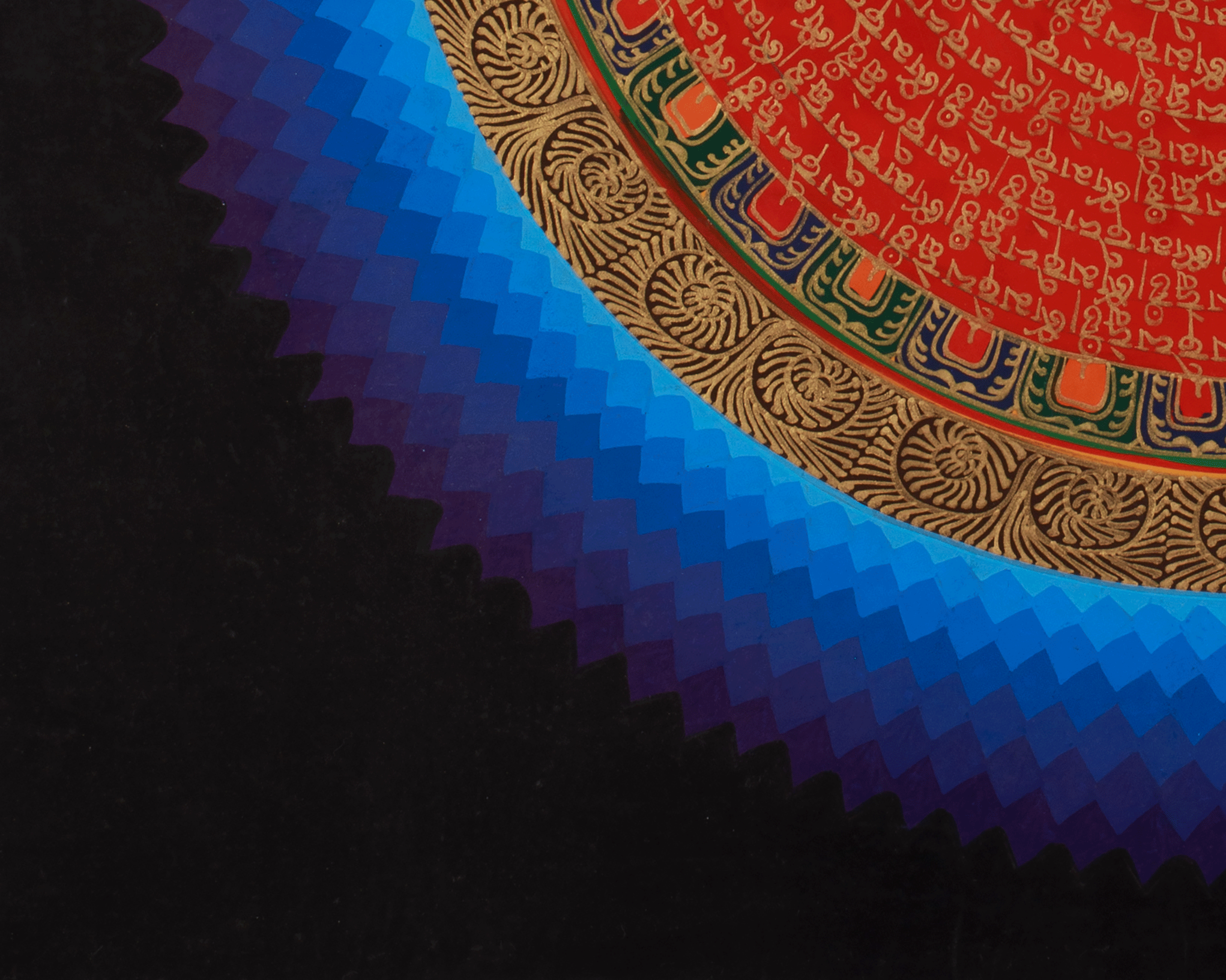 Buddhist Thangka of Mantra Mandala | Sacred Wall Hanging Art