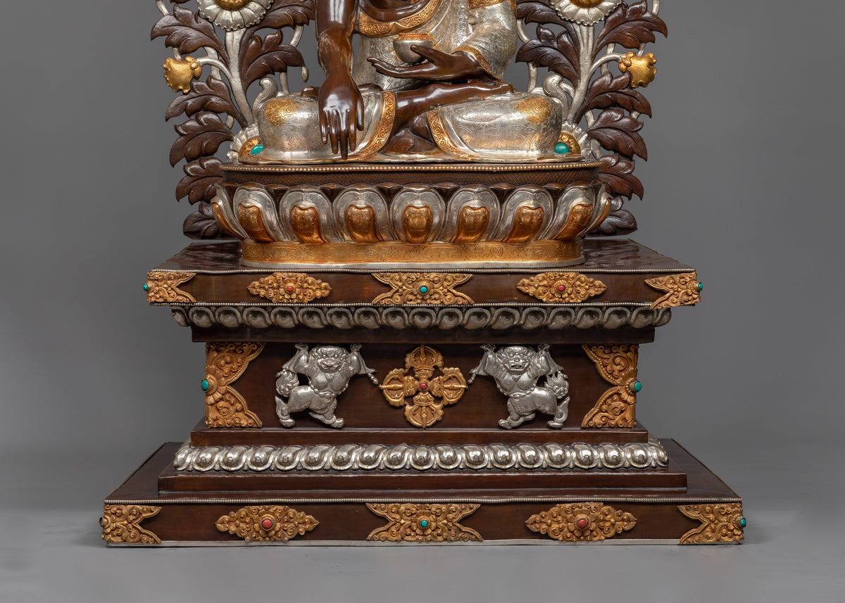 Shakyamuni Buddha on Throne Copper Statue | Majestic Enlightenment