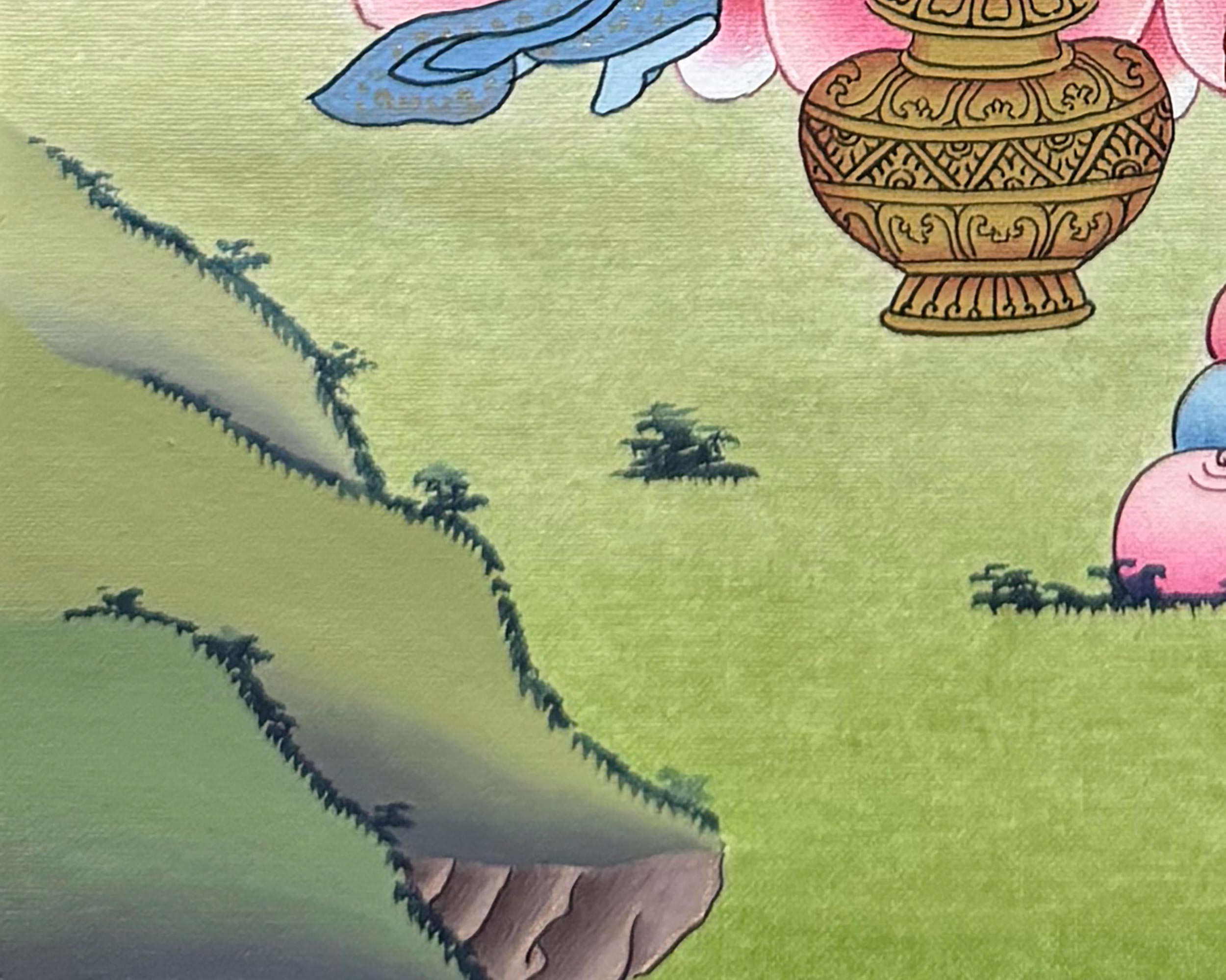 Dzambhala Thangka With Brocade | Symbol of Prosperity and Abundance