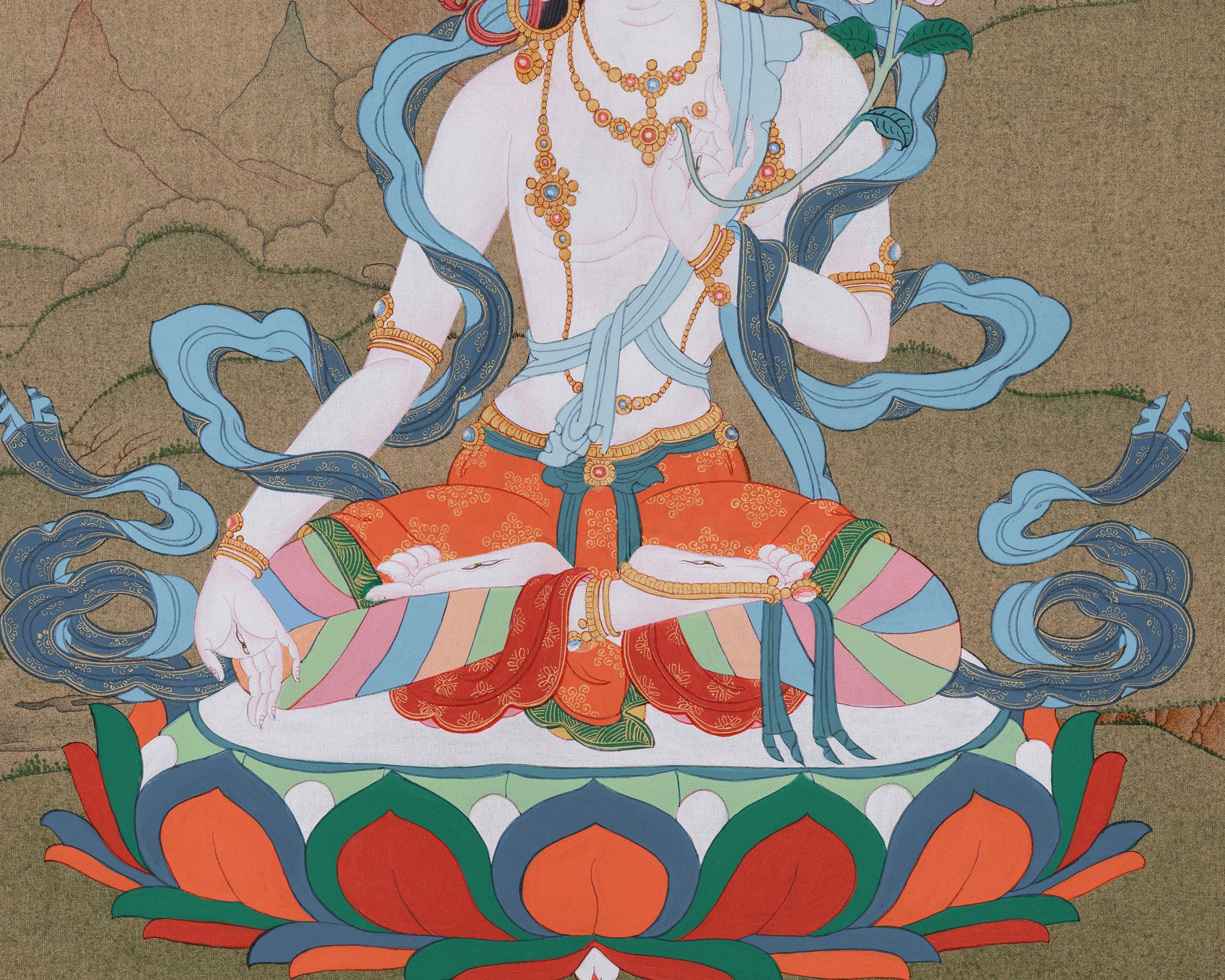 Beautifully Painted Peaceful Sita Tara | Goddess of Healing and Protection