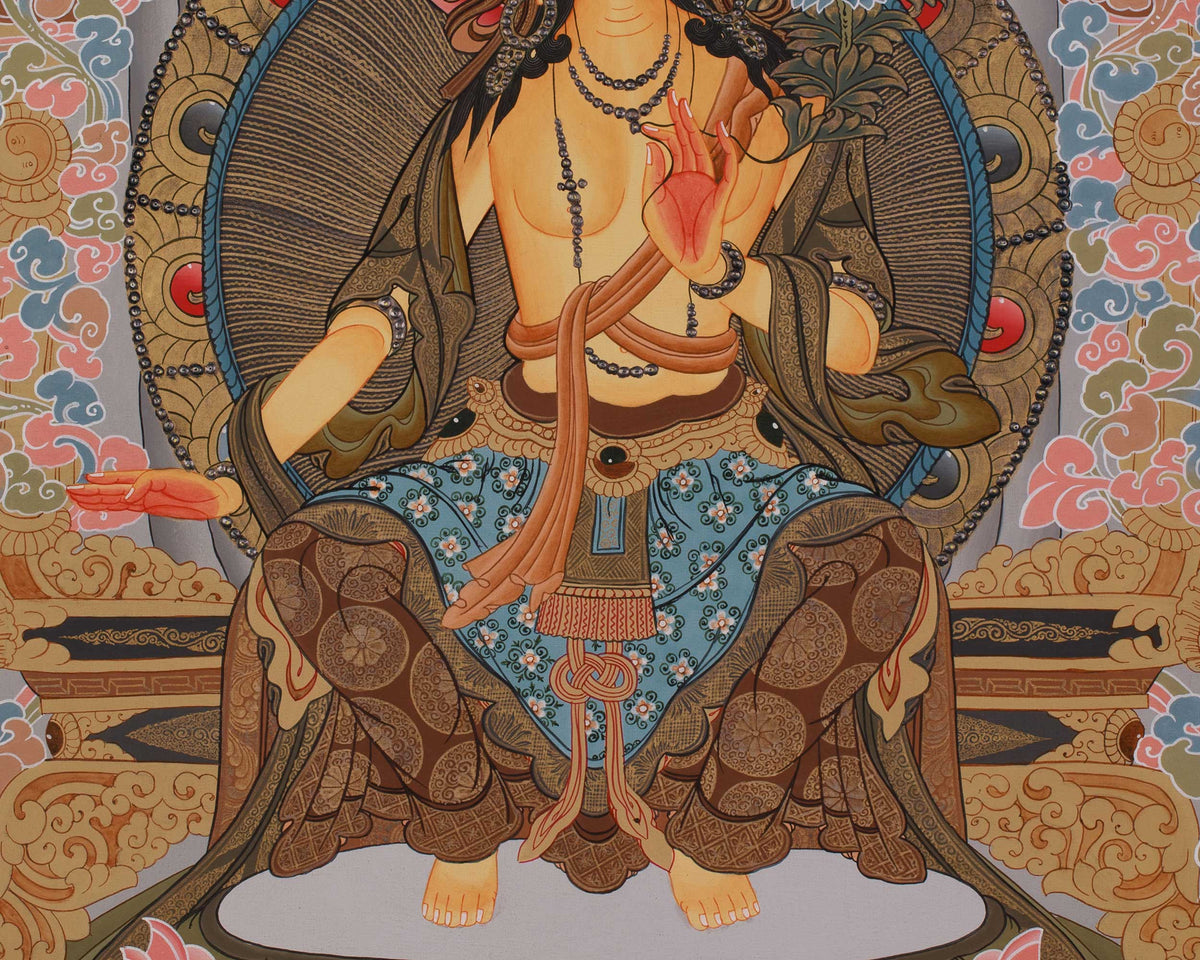 Tibetan Thangka Of Maitreya Buddha | Future Buddha