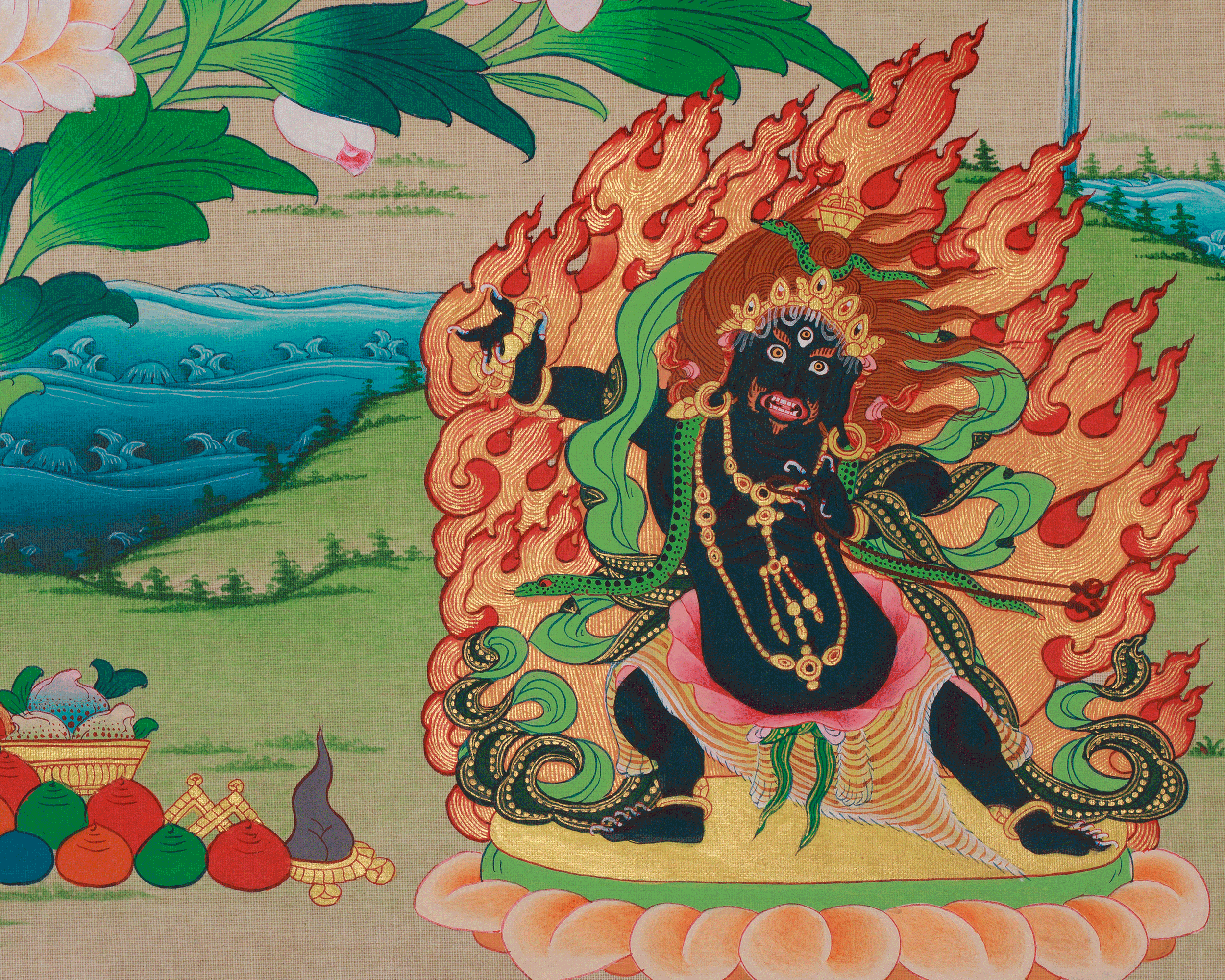 Tibetan Jampelyang Thangka | Manjushri Wisdom Deity Artwork