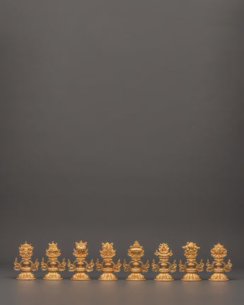 Gold-plated copper 8 Auspicious Symbols