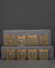 Tibetan Eight Auspicious Symbols Set | Brass Buddhist Wall Decor