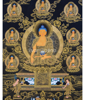 Assembly of 8 Buddhas in 24K Gold
