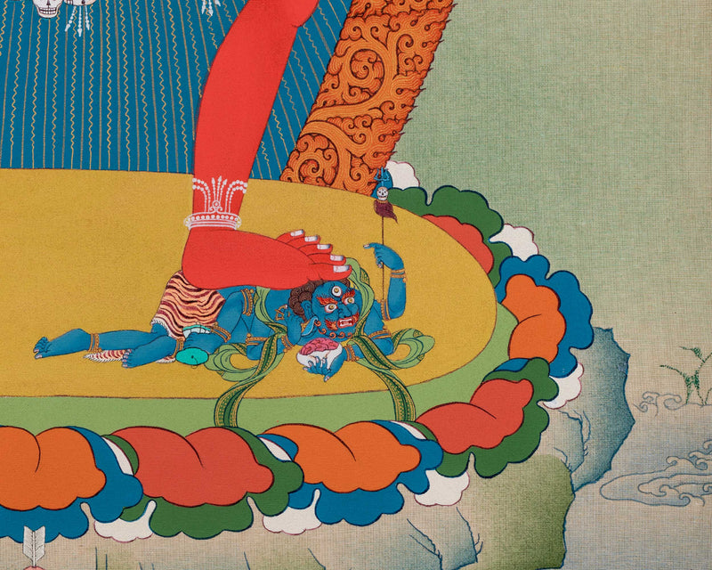 Vajrayogini's Illuminated Path: Hand-Painted Thangka for Spiritual Awakening