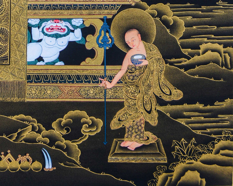 Assembly of 8  Buddha in Gold Thangka