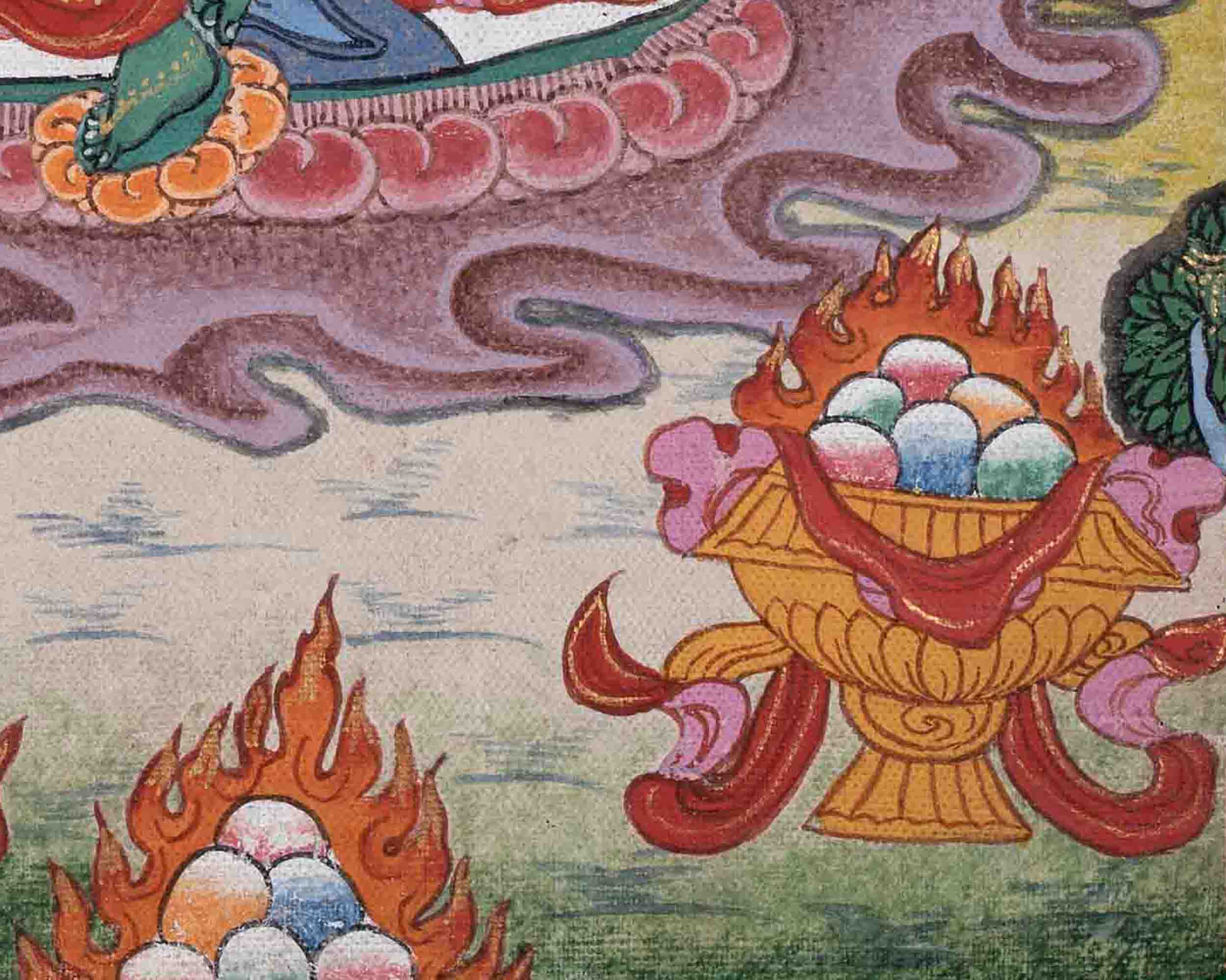 Vintage Green Tara Thangka | Goddess Art
