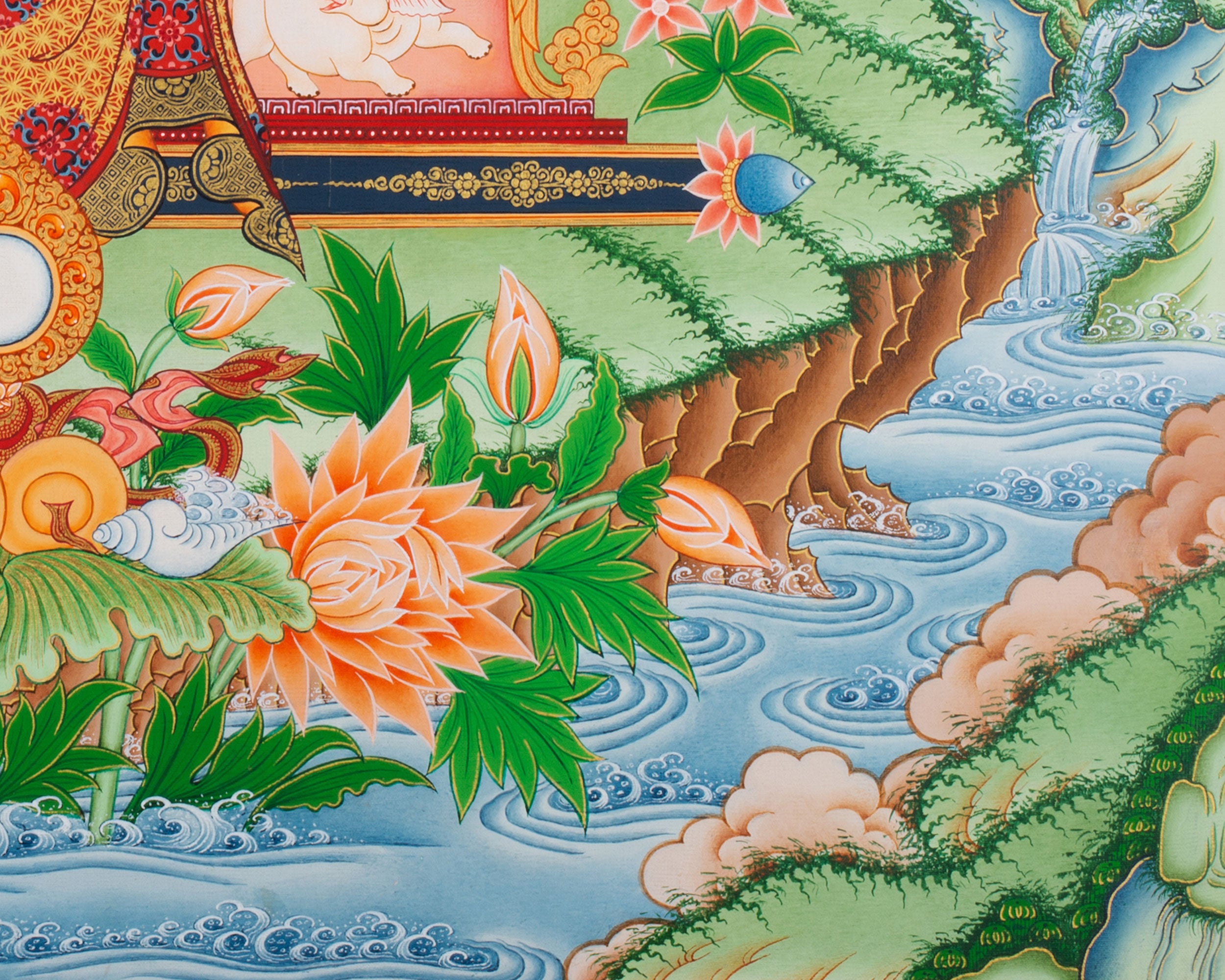 Healing Medicine Buddha Thangka | Buddhist Lapis Lazuli Deity