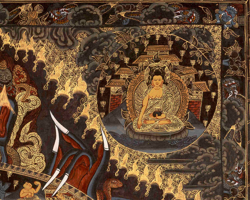 Hand-Painted Wheel Of Life Thangka | Bhavachakra Painting