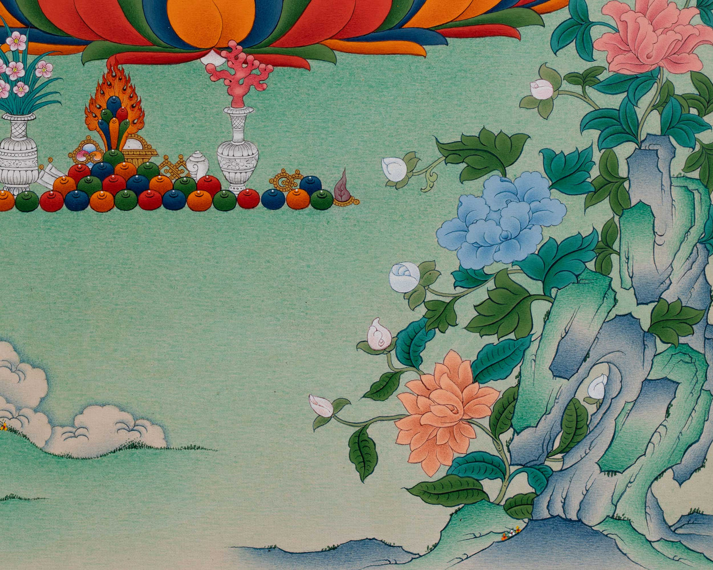 Chenresig with Amitabha Thangka, Exclusive Art