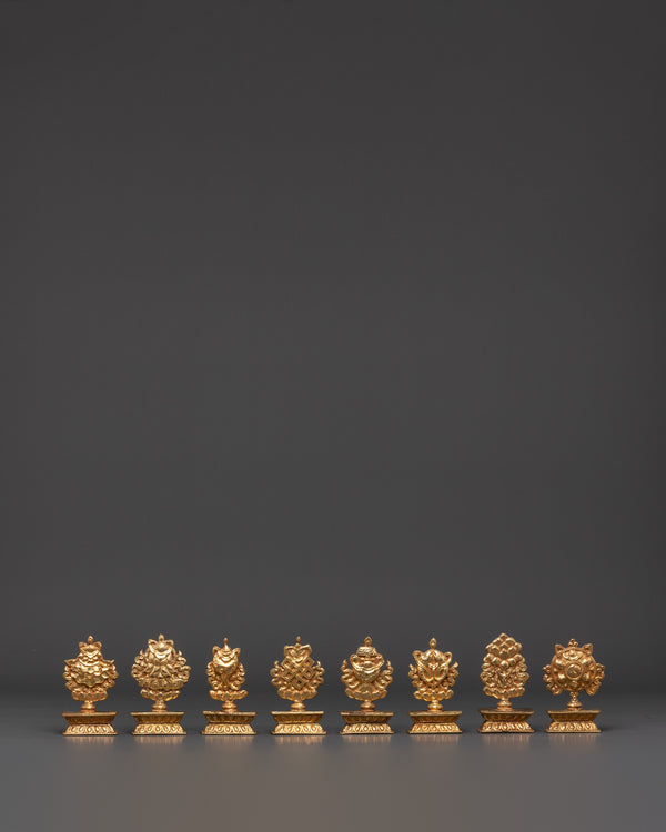 Sacred Tibetan Auspicious Symbols | Copper and Gold Plated Spiritual Decor