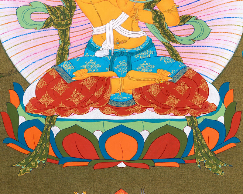 Manjushri Bodhisattva Thangka | Wisdom Buddha in Karma Gadri Style