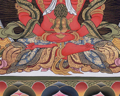 Buddha Amitayus Painted Thangka | Handmade Thangka Painting