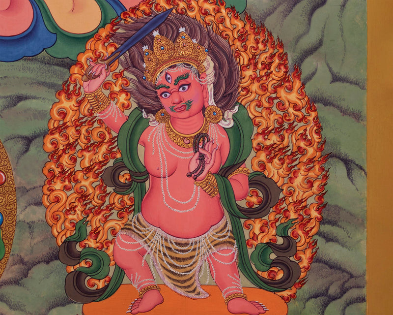 Mother Tara Traditional Thangka Print | The Female Buddha Depiction On A Newari Poster